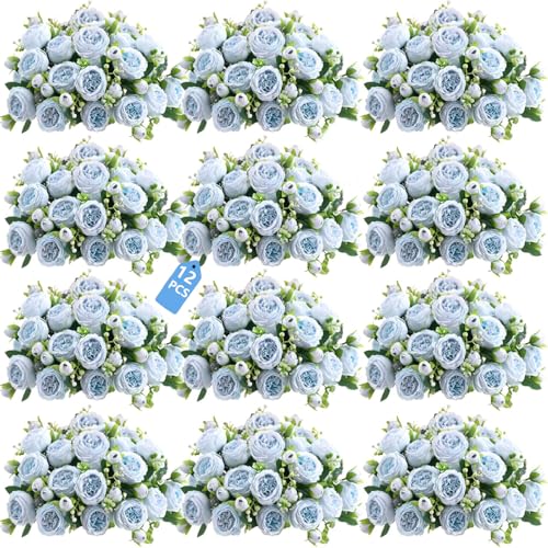 Peonies Artificial Flowers Bouquet (Blue)