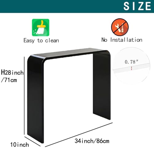 Clear Acrylic Console Table (1 Tier - Black)
