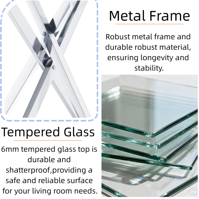 Glass End Table Set of 2 (Silver)