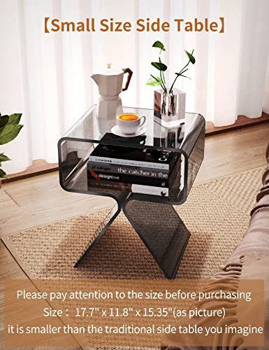Acrylic Nightstand Bedside Side Table (Black)