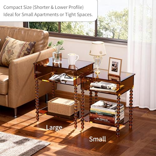 Acrylic Side Table (Dark Brown / Small)