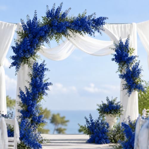24 Pcs Royal Blue Delphinium Artificial Flower Bulk (34.25" / Royal Blue)