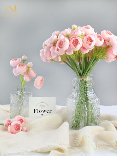 32Pcs Pink Ranunculus Artificial Flowers for DIY Home Wedding (Pink)