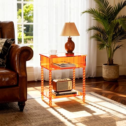 Acrylic Side Table (Orange / Large)