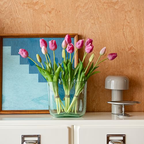 15pcs Artificial Tulips Flowers (15pcs Peachblow (No Vase))