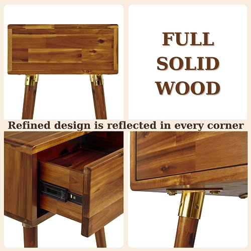 Caden Solid Wood Nightstand (Caden Nightstand / Nightstand / Caramel)
