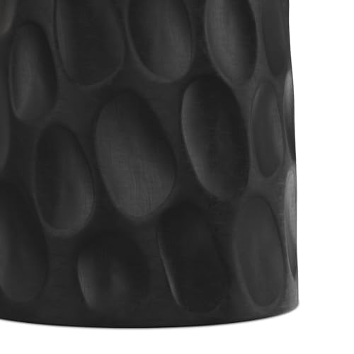 Boyd 13" Wide Solid Wood Round End Table in Black (Black / 13 inch)