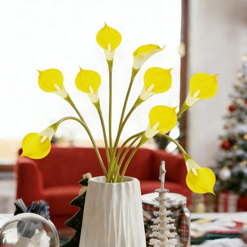 Yellow Calla Lily Artificial Flowers 25" Faux Calla Lillies (Yellow)