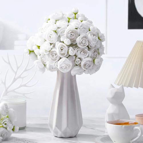 48 Pcs Ranunculus Artificial Flower (White)