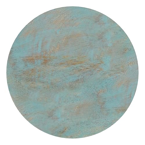 Boyd 16" Wide Solid Wood Round End Table in Teal Wash (Teal Wash / 16 inch)