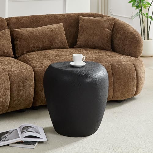 Modern Style Fiberglass Elliptical Coffee Table Set of 2 (Black / 43"+15"(Elliptical))