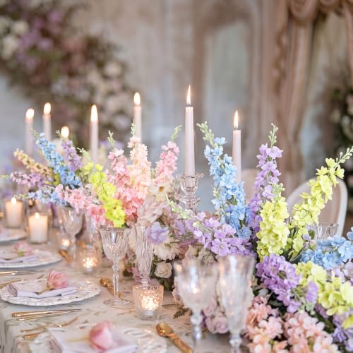 50 Pcs Pastel Delphinium Artificial Flower Bulk (34.25" / Pastel)
