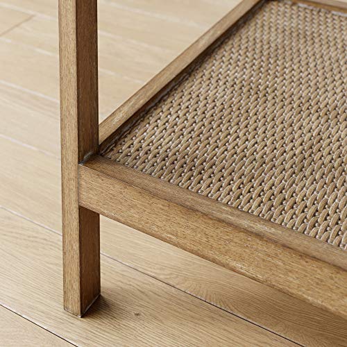 33301 Hayes Solid Wood Nightstand (Light Brown/Glass / Single)