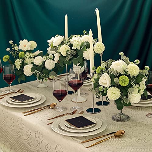 Artificial Flowers Combo for DIY Centerpieces Arrangements Wedding Bridal Bouquet Baby Shower Cake Flower Home Decor (White&green)