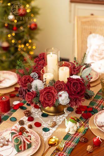 Christmas Artificial Flowers Greenery Combo (Poinsettia)