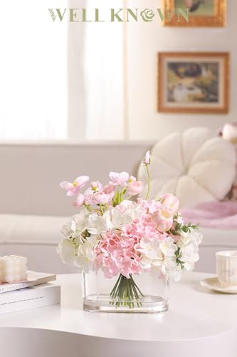 Artificial Flowers in Vase (Pink & White Max)