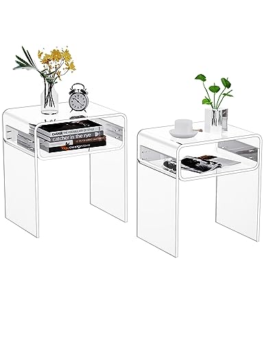 Clear Acrylic End Table 2 (Clear Double)