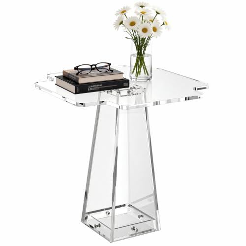 Acrylic Side Table Nightstand (Clear / 19.7“×19.7“×20”)