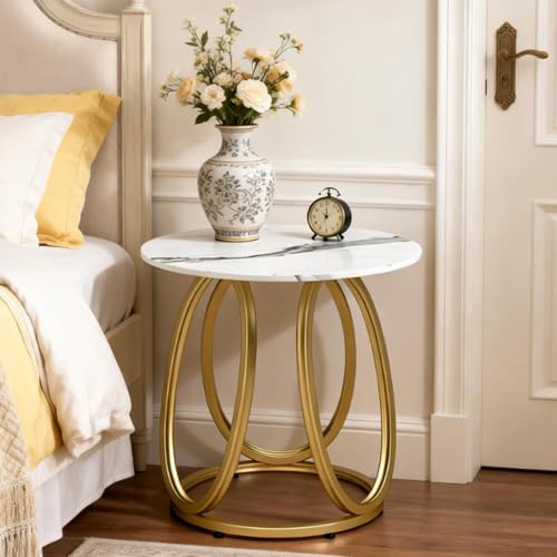 Gold Side Table for Living Room (Light Gold)
