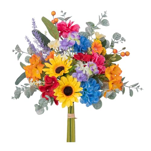 Artificial Flowers Bouquet (Rainbow Colorful Sunflowers)