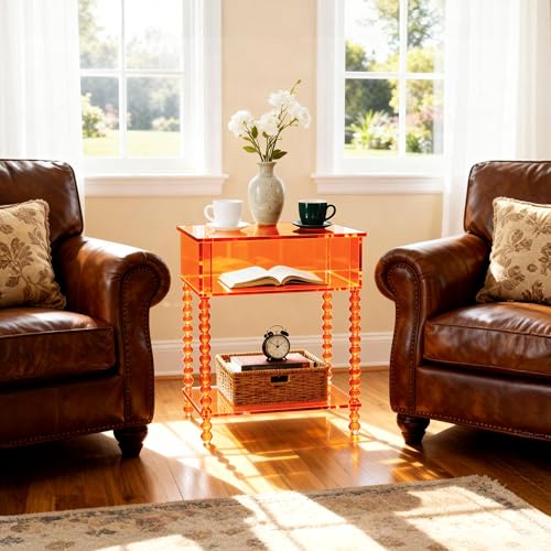 Acrylic Side Table (Orange / Large)