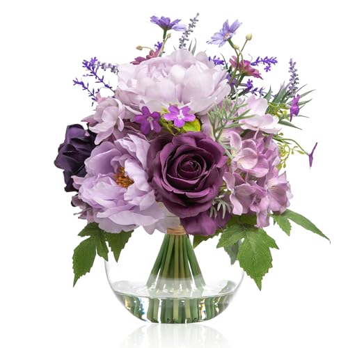 Artificial Flowers in Vase for Home Decor (Lavender Mixed)
