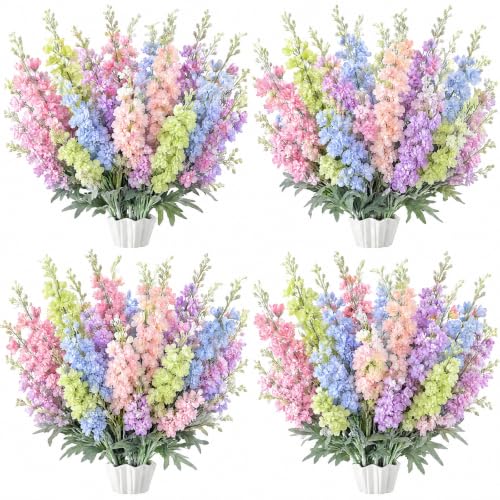 50 Pcs Pastel Delphinium Artificial Flower Bulk (34.25" / Pastel)