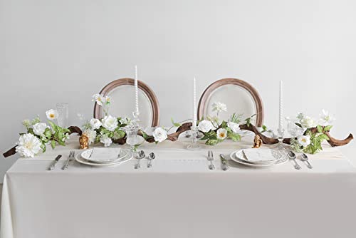 Artificial Flowers Combo Box Set Faux Flowers Bulk Flower Leaf with Stems Arrangements for DIY Wedding Bouquets Party Table Centerpieces Home Decorations Indoor Outdoor (White)