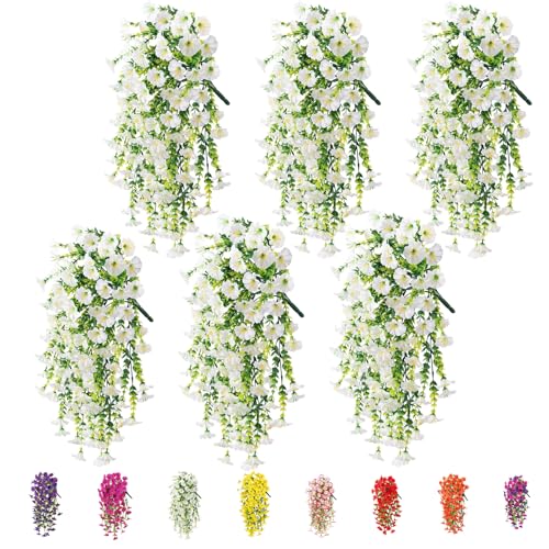 6 Pack Outdoor Faux Plants (White)