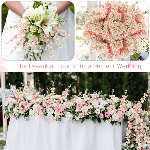 20 Delphinium Artificial Flowers 33.5" Long Stem (Pink)
