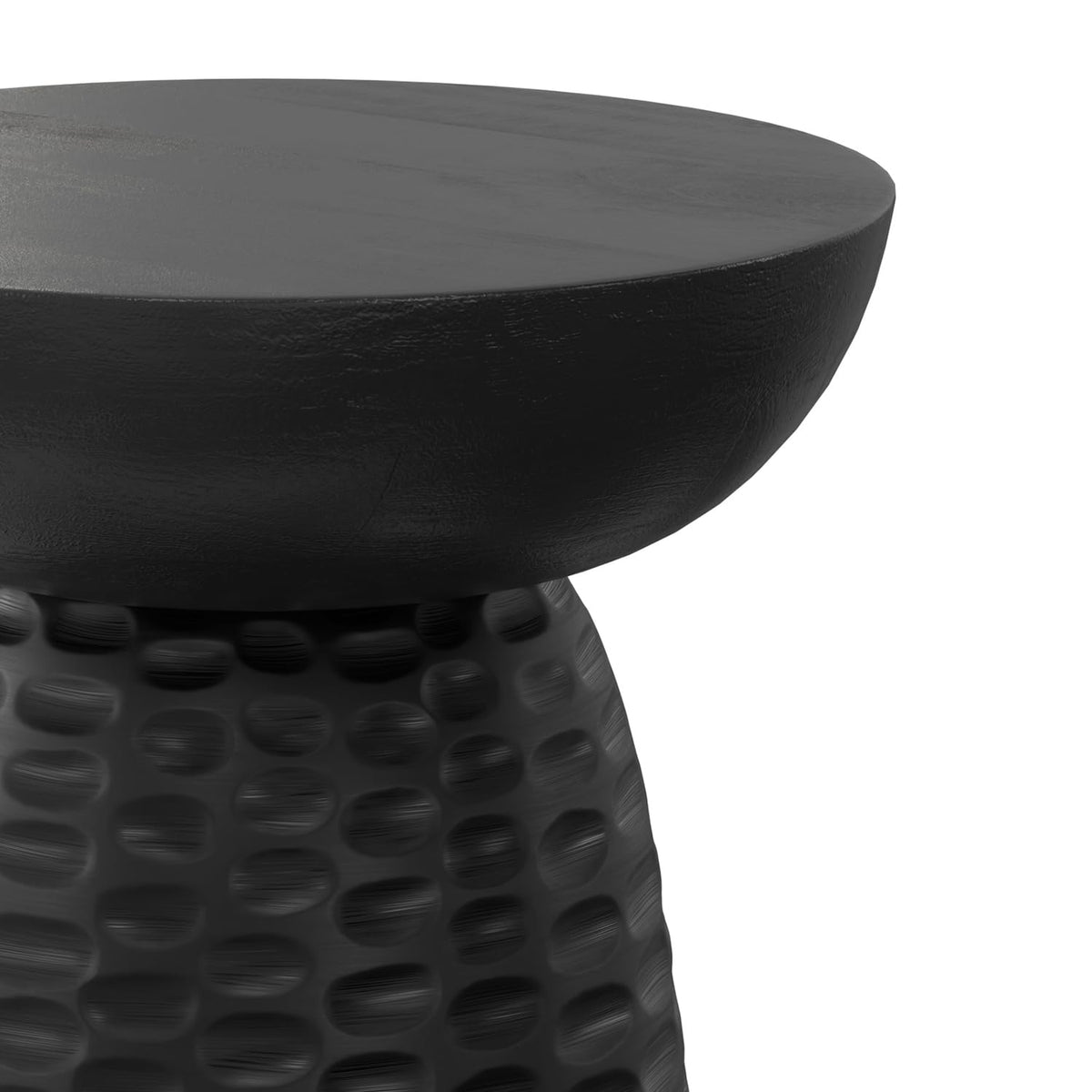 Boyd 13" Wide Solid Wood Round End Table in Black (Black / 13 inch)