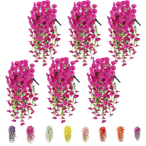 6 Pack Outdoor Faux Plants (Light Purple)