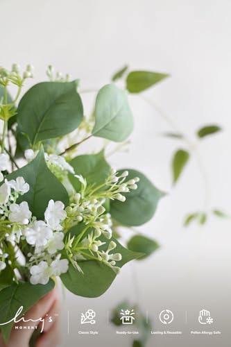 Artificial Greenery Stems Box Set (Grn-light Green & White)