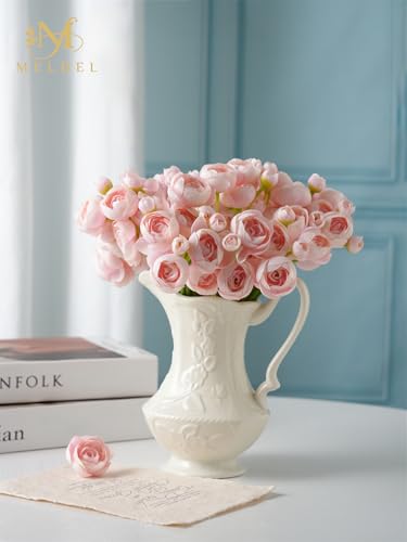 32Pcs Pink Ranunculus Artificial Flowers for DIY Home Wedding (Pink)