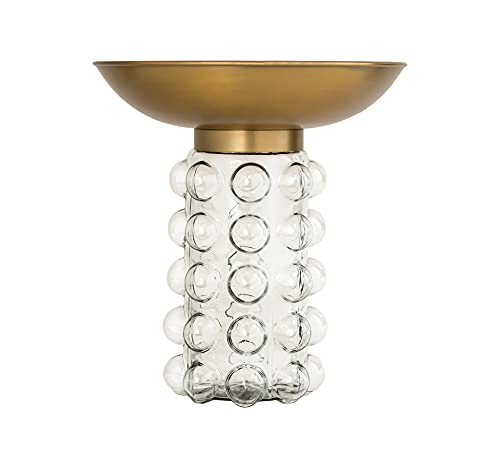 Bubble Antique Brass and Transparent Glass Side Table