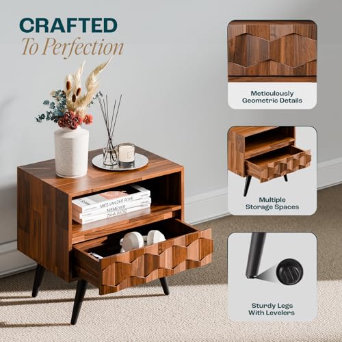 Georgina Solid Wood Nightstand (Georgina Nightstand / Nightstand / Dark Chocolate)