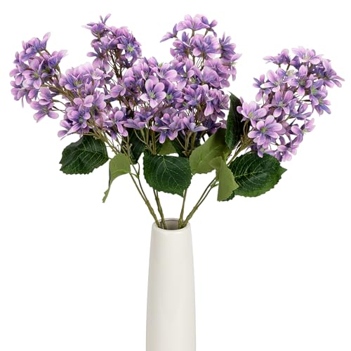 4PCS 29.2inch Lilac Artificial Flowers Purple Fake Delphinium Long Stem Silk Real Touch Flower Faux Lilac Floral Arrangement for Tall Vase Table Wedding Garden Home Decoration（Purple） (29.2inch Purple / 4 Pcs)