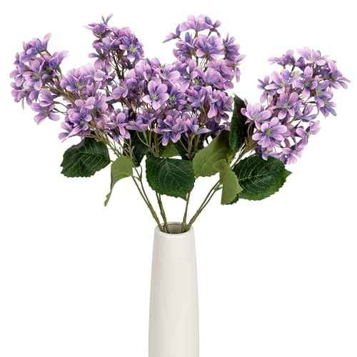 4PCS 29.2inch Lilac Artificial Flowers Purple Fake Delphinium Long Stem Silk Real Touch Flower Faux Lilac Floral Arrangement for Tall Vase Table Wedding Garden Home Decoration（Purple） (29.2inch Purple / 4 Pcs)