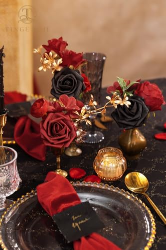 Gothic Wedding Artificial Flowers Combo (Gothic Black and Red)