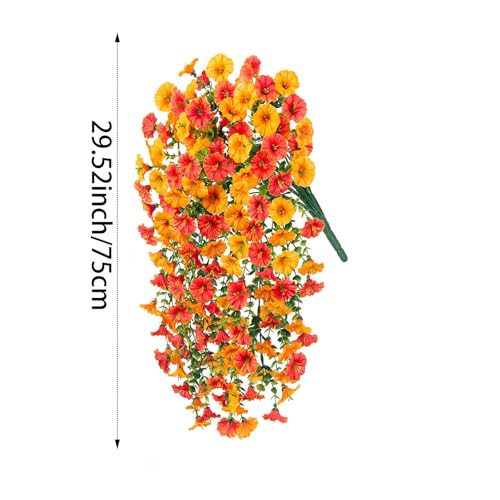 6 Pack Outdoor Faux Plants (Red + Orange)