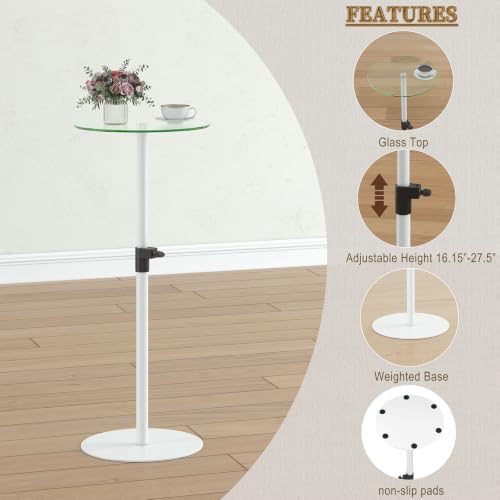 Round Side Table Set of 2 (White)