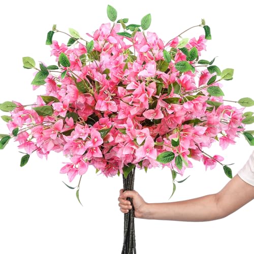30 Pcs Fake Bougainvillea Bulk Silk Flower UV Resistant (Pink)
