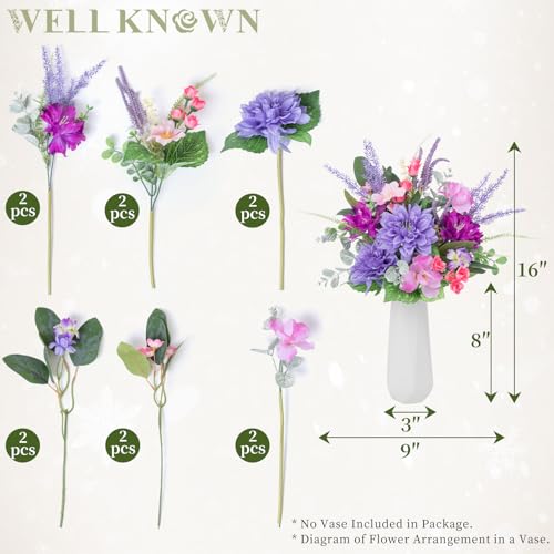 Artificial Flowers Bouquet (Violet & Pink)
