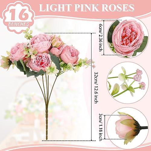 Artificial Peonies Silk Flowers Stems Wedding Bouquet