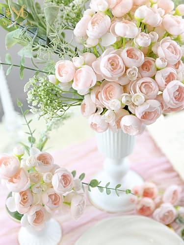 32Pcs Light Pink Ranunculus Artificial Flowers DIY Home Wedding (Light Pink)