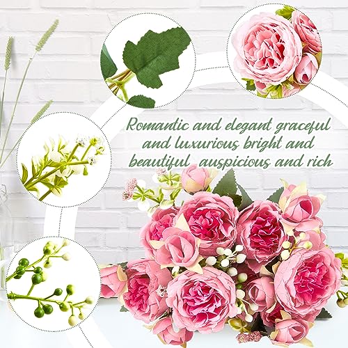 Artificial Peonies Flowers (Light Pink, Dark Pink)
