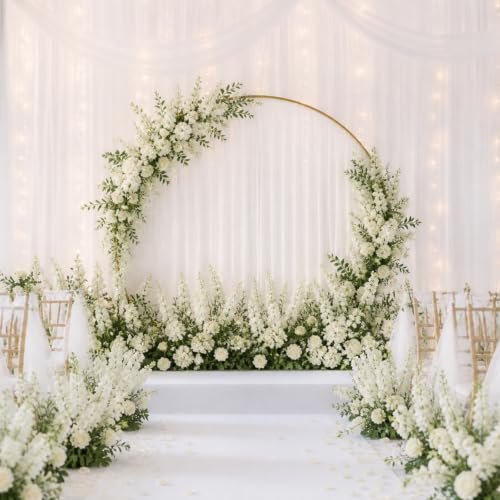 30 Pcs White Delphinium Artificial Flower Bulk (34.25" / White)