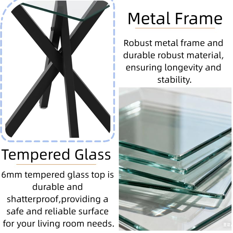 Glass End Table (Black)