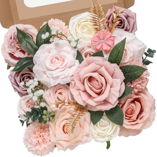 Artificial Flowers Dusty Pink Flowers Wedding Home Decor (A Abby Rose Garden / 1 Box)