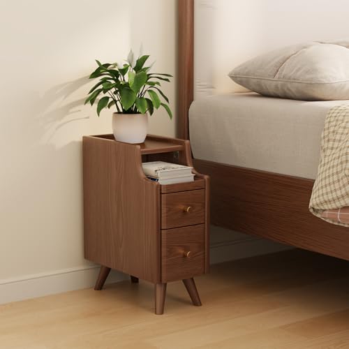Small Nightstand with Drawers (1 Pc(walnut) / 15.74''D*7.87''W*19.68''H)
